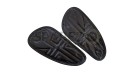 Customized Royal Enfield Interceptor 650cc Leather Knee Pad Pair Union Jack Black D9 - SPAREZO